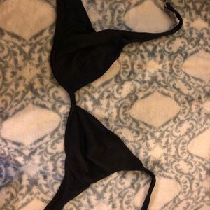 Silky black unpadded bra